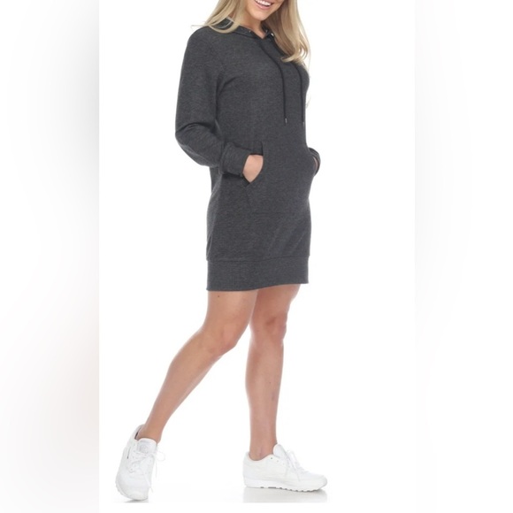 Casual and Lightweight Gray Hooded Sweatshirt Dress, size XL - Picture 15 of 15